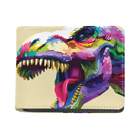 Colorful Tyrannosaurus Rex Print Bifold Wallet