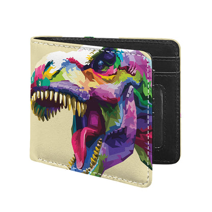 Colorful Tyrannosaurus Rex Print Bifold Wallet