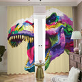 Colorful Tyrannosaurus Rex Print Dimout Pencil Pleat Curtains