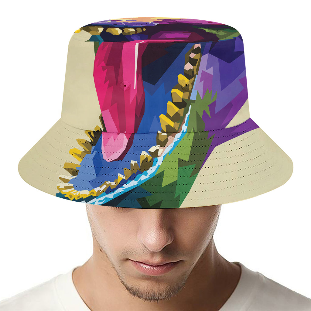 Colorful Tyrannosaurus Rex Print Bucket Hat