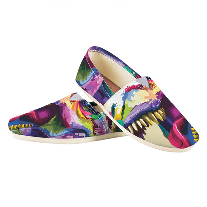 Colorful Tyrannosaurus Rex Print Casual Shoes