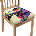 Colorful Tyrannosaurus Rex Print Chair Cushion Cover