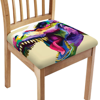 Colorful Tyrannosaurus Rex Print Chair Cushion Cover