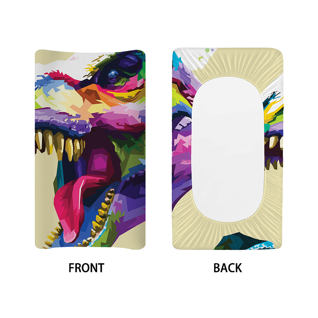 Colorful Tyrannosaurus Rex Print Changing Pad Cover