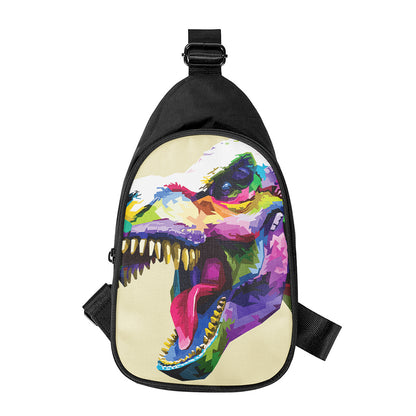 Colorful Tyrannosaurus Rex Print Chest Bag