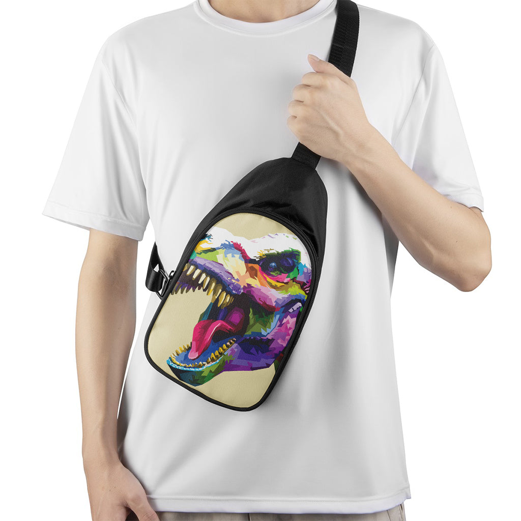 Colorful Tyrannosaurus Rex Print Chest Bag