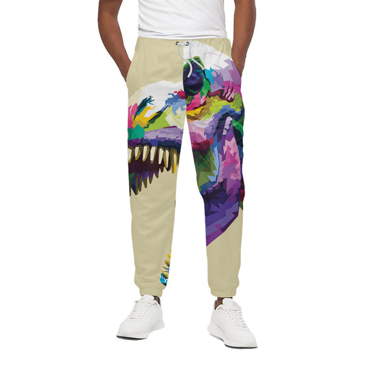 Colorful Tyrannosaurus Rex Print Cotton Pants