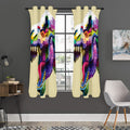 Colorful Tyrannosaurus Rex Print Grommet Curtain Panels