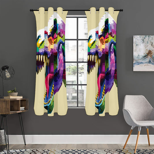 Colorful Tyrannosaurus Rex Print Curtain