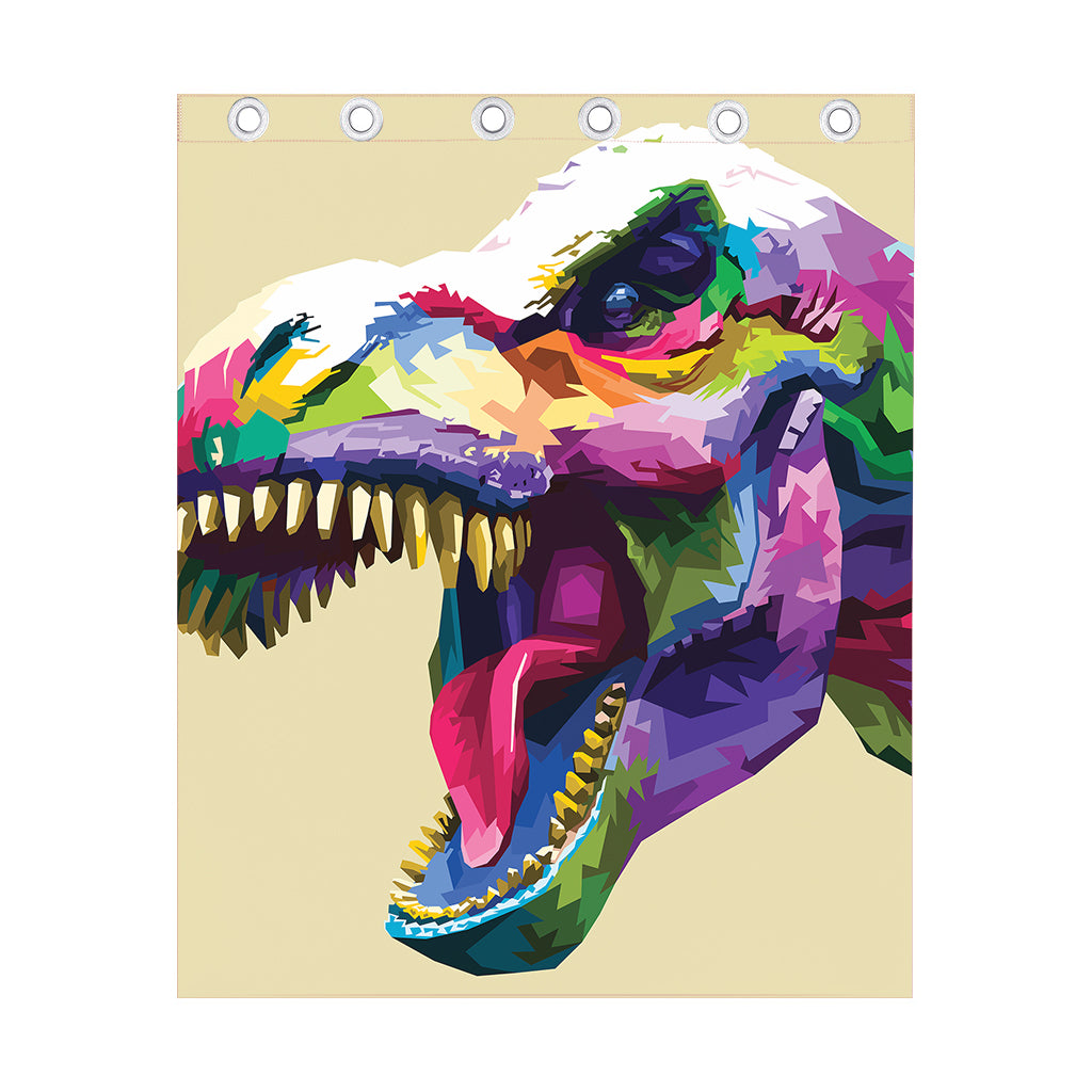 Colorful Tyrannosaurus Rex Print Curtain
