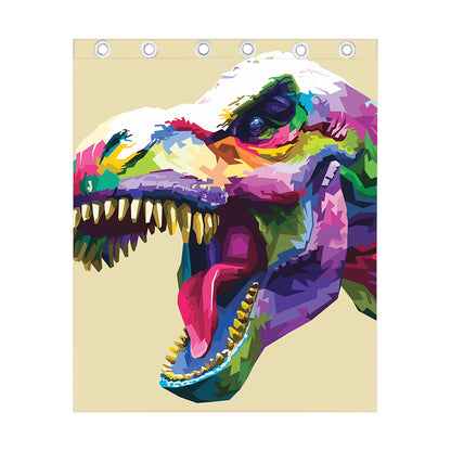 Colorful Tyrannosaurus Rex Print Curtain
