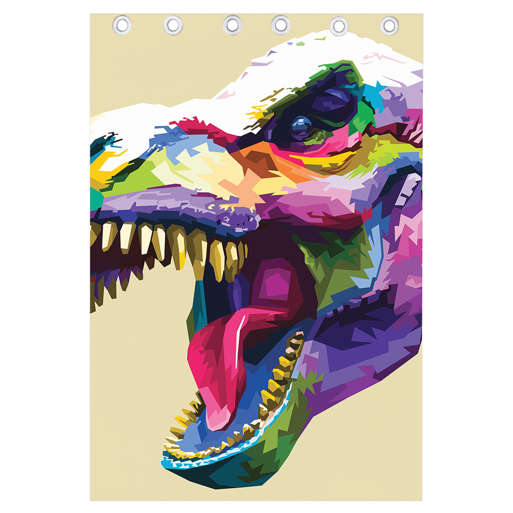 Colorful Tyrannosaurus Rex Print Curtain
