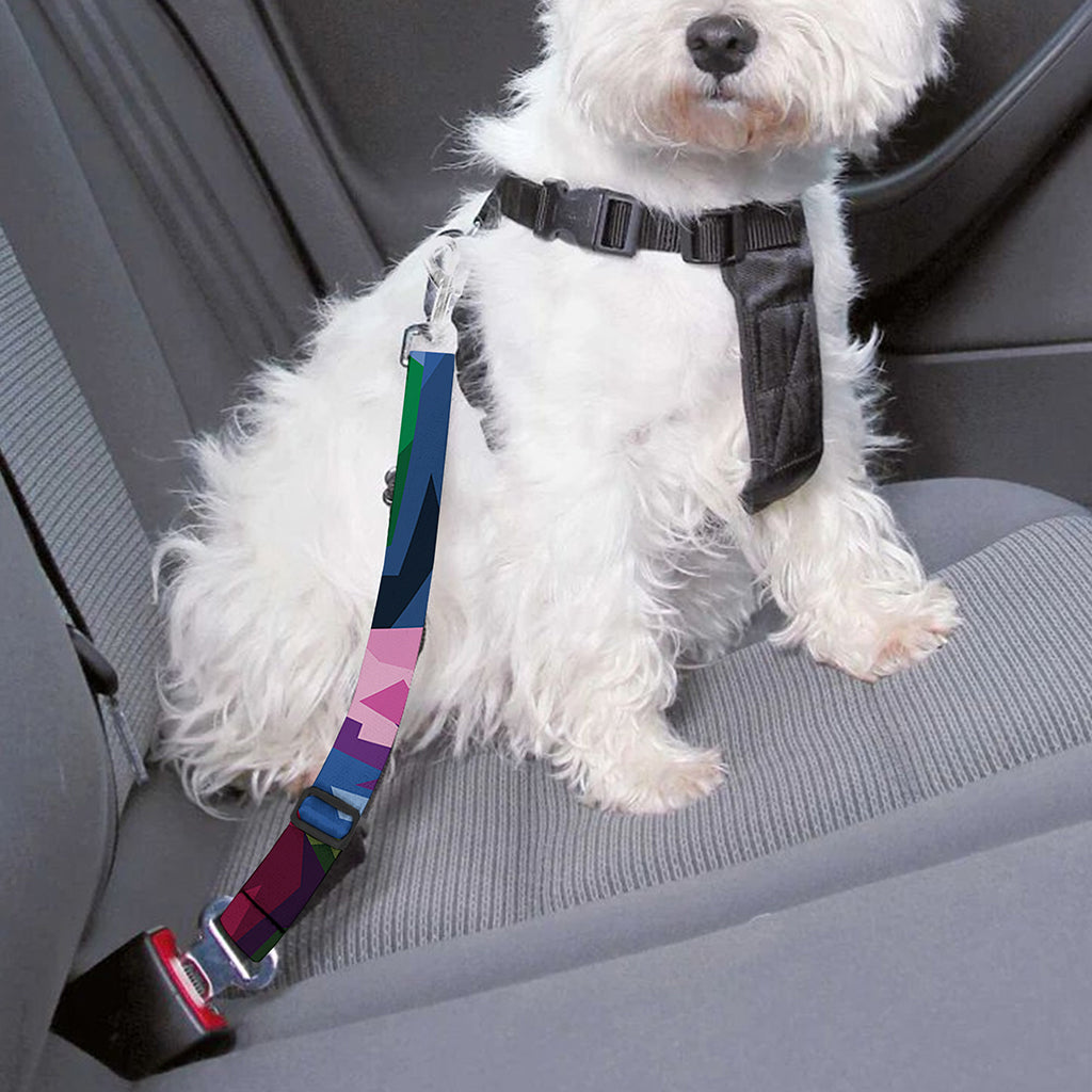Colorful Tyrannosaurus Rex Print Dog Seat Belt