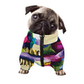Colorful Tyrannosaurus Rex Print Dog Zip Up Jacket