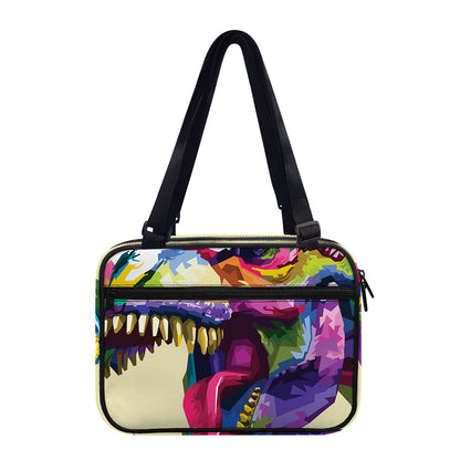 Colorful Tyrannosaurus Rex Print Double Strap Bible Bag