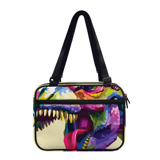 Colorful Tyrannosaurus Rex Print Double Strap Bible Bag