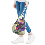 Colorful Tyrannosaurus Rex Print Drawstring Bag