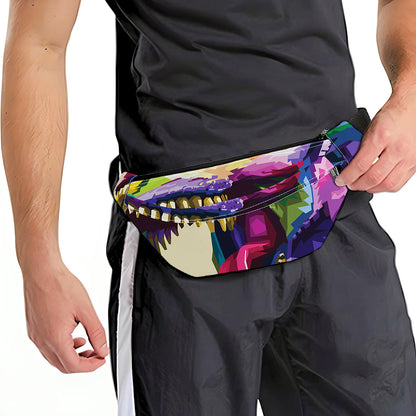 Colorful Tyrannosaurus Rex Print Fanny Pack