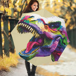 Colorful Tyrannosaurus Rex Print Foldable Umbrella