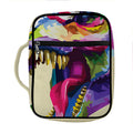 Colorful Tyrannosaurus Rex Print Front Pocket Bible Bag