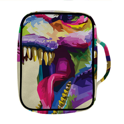 Colorful Tyrannosaurus Rex Print Front Pocket Bible Bag