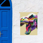 Colorful Tyrannosaurus Rex Print Garden Flag