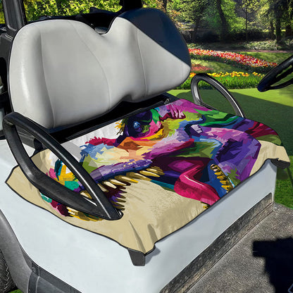Colorful Tyrannosaurus Rex Print Golf Cart Seat Cover