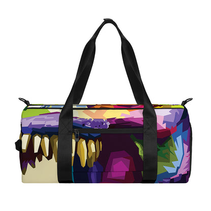 Colorful Tyrannosaurus Rex Print Gym Bag
