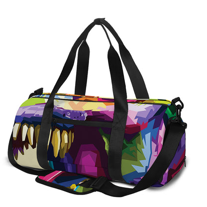 Colorful Tyrannosaurus Rex Print Gym Bag