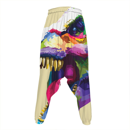 Colorful Tyrannosaurus Rex Print Hammer Pants
