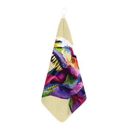 Colorful Tyrannosaurus Rex Print Hand Towel