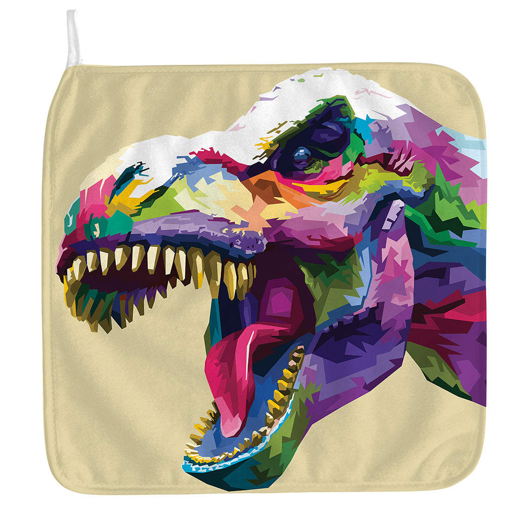 Colorful Tyrannosaurus Rex Print Hand Towel