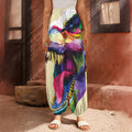 Colorful Tyrannosaurus Rex Print Harem Pants