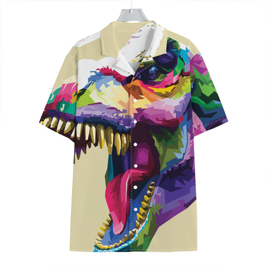 Colorful Tyrannosaurus Rex Print Hawaiian Shirt