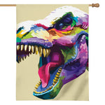 Colorful Tyrannosaurus Rex Print House Flag