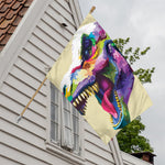 Colorful Tyrannosaurus Rex Print House Flag