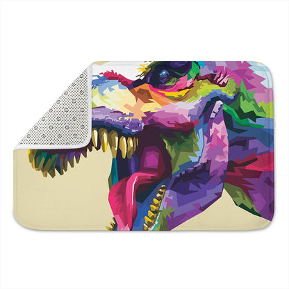 Colorful Tyrannosaurus Rex Print Indoor Door Mat
