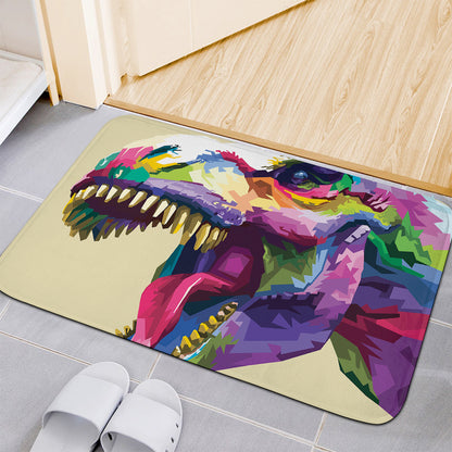 Colorful Tyrannosaurus Rex Print Indoor Door Mat