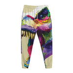 Colorful Tyrannosaurus Rex Print Jogger Pants