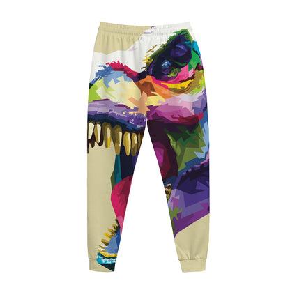 Colorful Tyrannosaurus Rex Print Jogger Pants