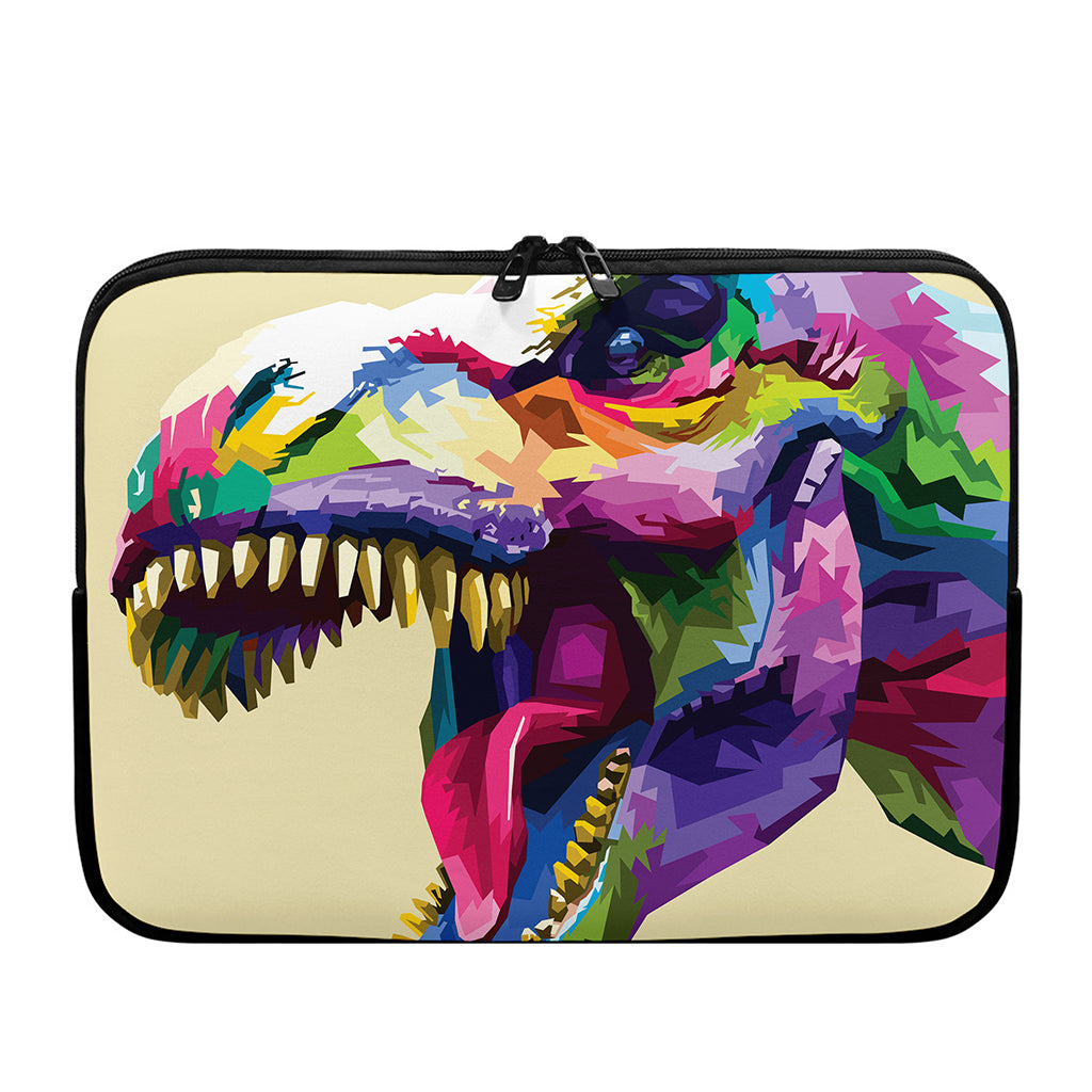 Colorful Tyrannosaurus Rex Print Laptop Sleeve