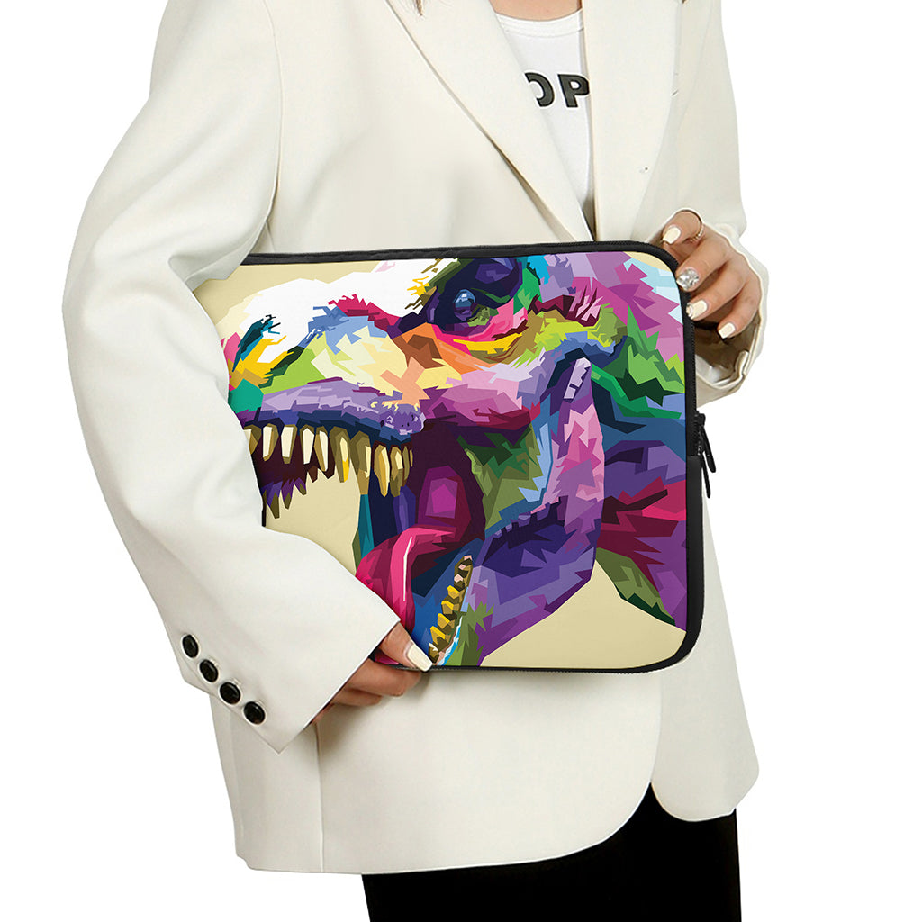 Colorful Tyrannosaurus Rex Print Laptop Sleeve