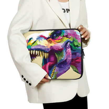 Colorful Tyrannosaurus Rex Print Laptop Sleeve