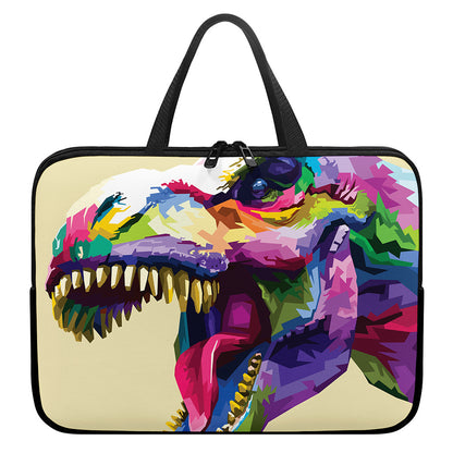 Colorful Tyrannosaurus Rex Print Laptop Sleeve With Handle