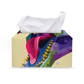 Colorful Tyrannosaurus Rex Print Leather Tissue Box Cover