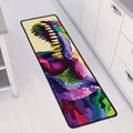 Colorful Tyrannosaurus Rex Print Long Kitchen Mat