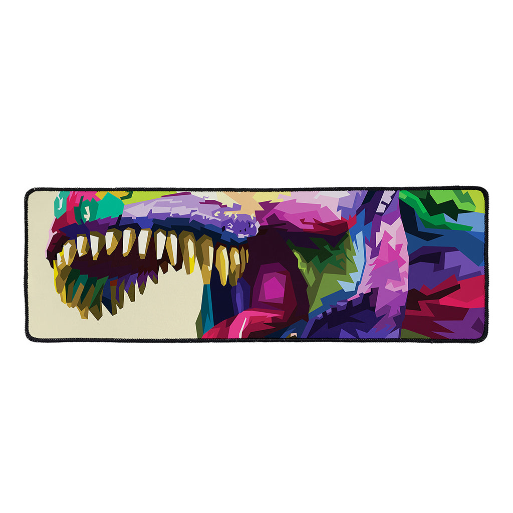 Colorful Tyrannosaurus Rex Print Long Kitchen Mat