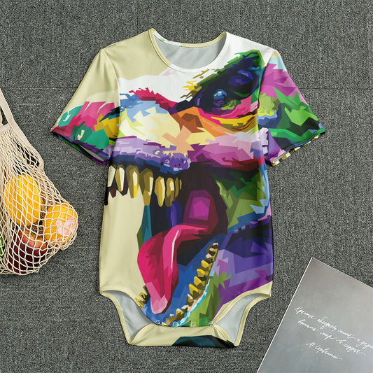 Colorful Tyrannosaurus Rex Print Men's Bodysuit