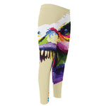 Colorful Tyrannosaurus Rex Print Men's Compression Pants