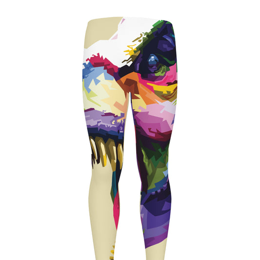 Colorful Tyrannosaurus Rex Print Men's leggings